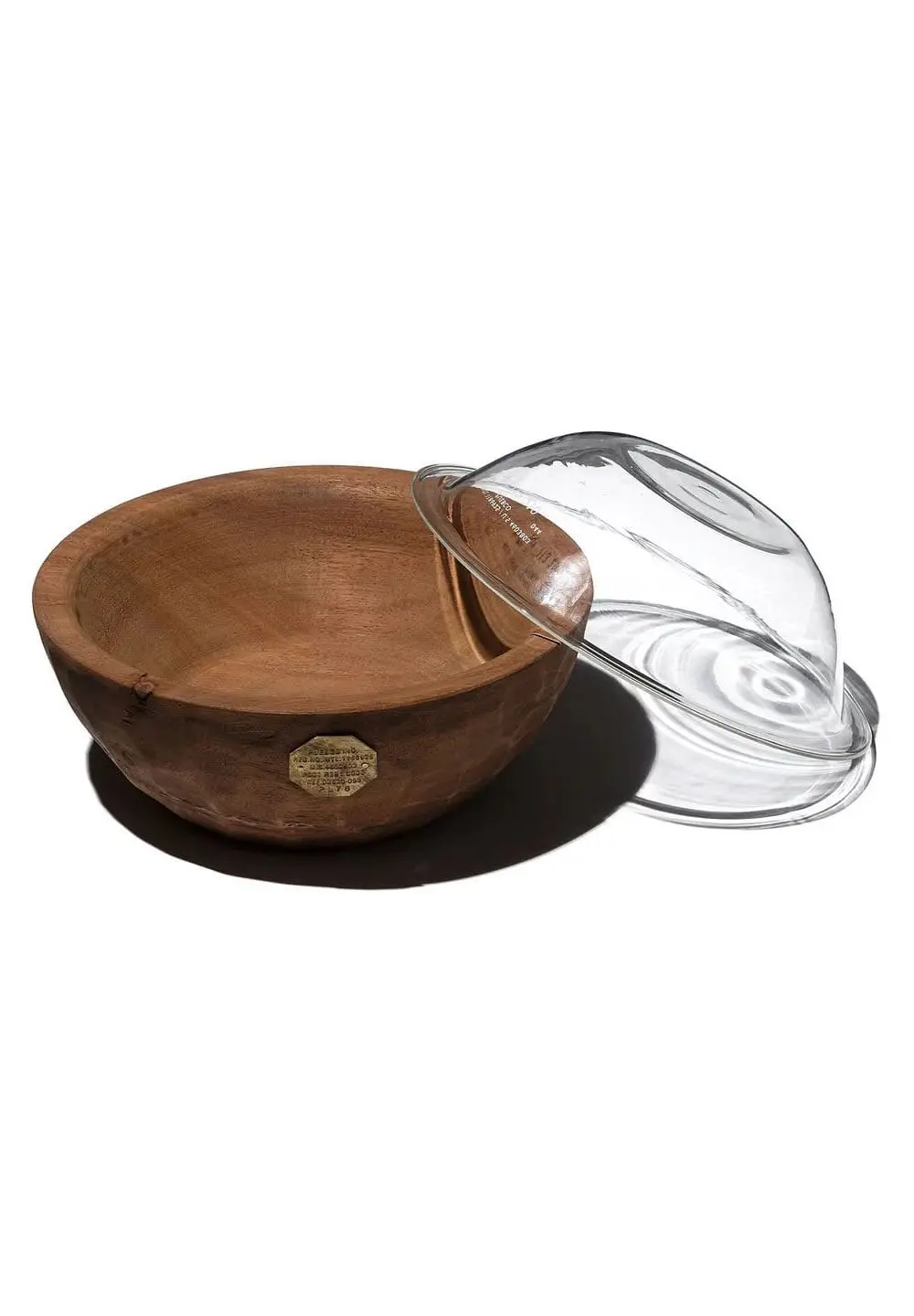 PUEBCO VINTAGE WOODEN BOWL WITH GLASS - NO COLOR