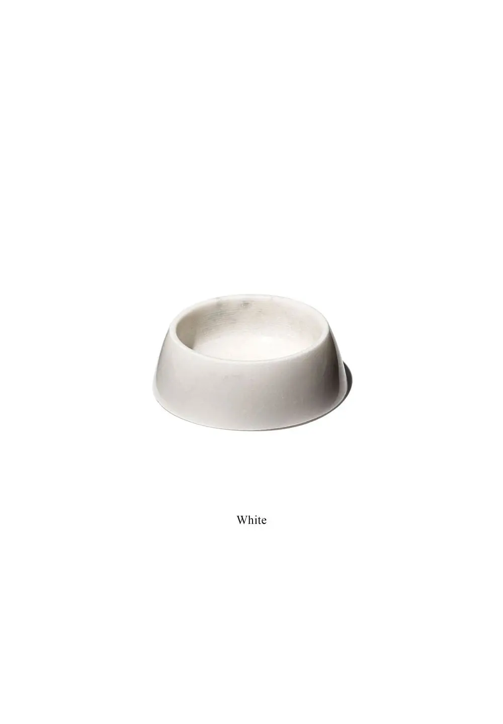 PUEBCO MARBLE PET BOWL - WHITE