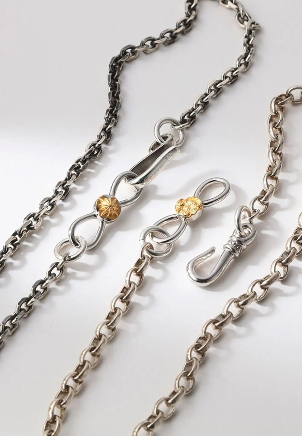 SAAD POPPY END PIECES SILVER 925 K24 (24K) GOLD PLATED NECKLACE PIECES - No Color