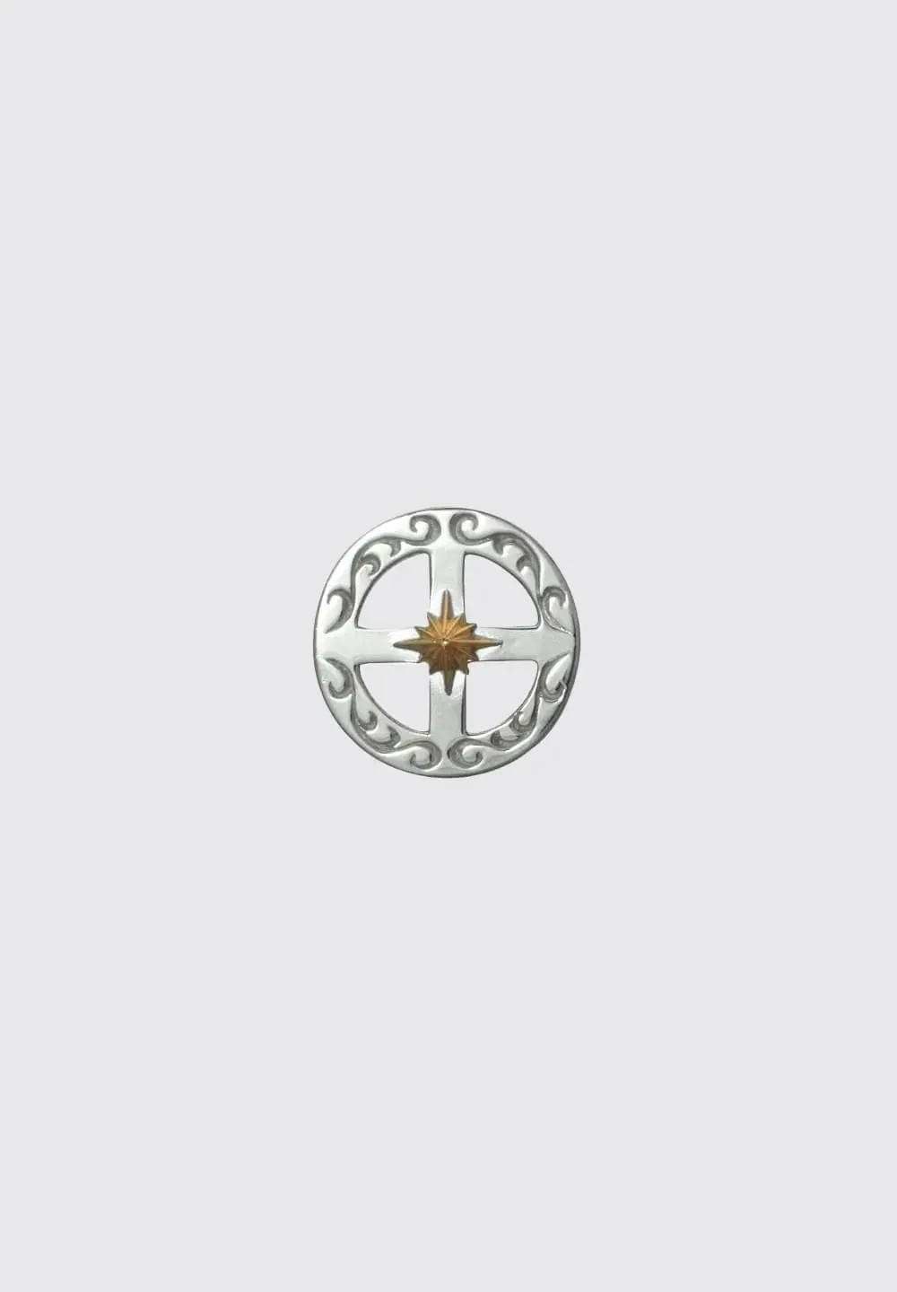 SAAD SUN SYMBOL MEDICINE WHEEL SILVER 925 K24 (24K) GOLD PLATED NECKLACE PARTS - No Color