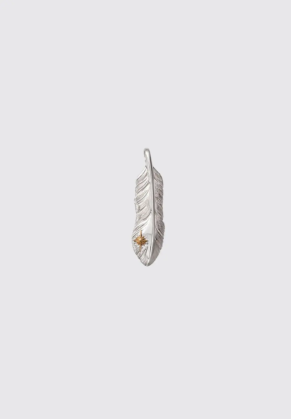 SAAD WHITE BURNT FEATHER (RIGHT FACING) PENDANT TOP K18 (18 KARAT GOLD) - No Color