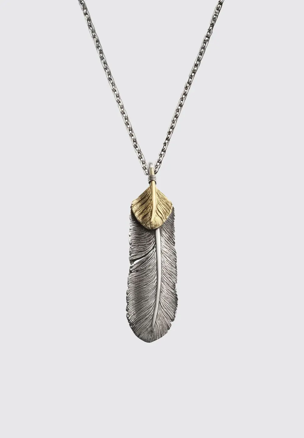 SAAD FEATHER (FACING RIGHT) SILVER 925 PENDANT TOP - No Color