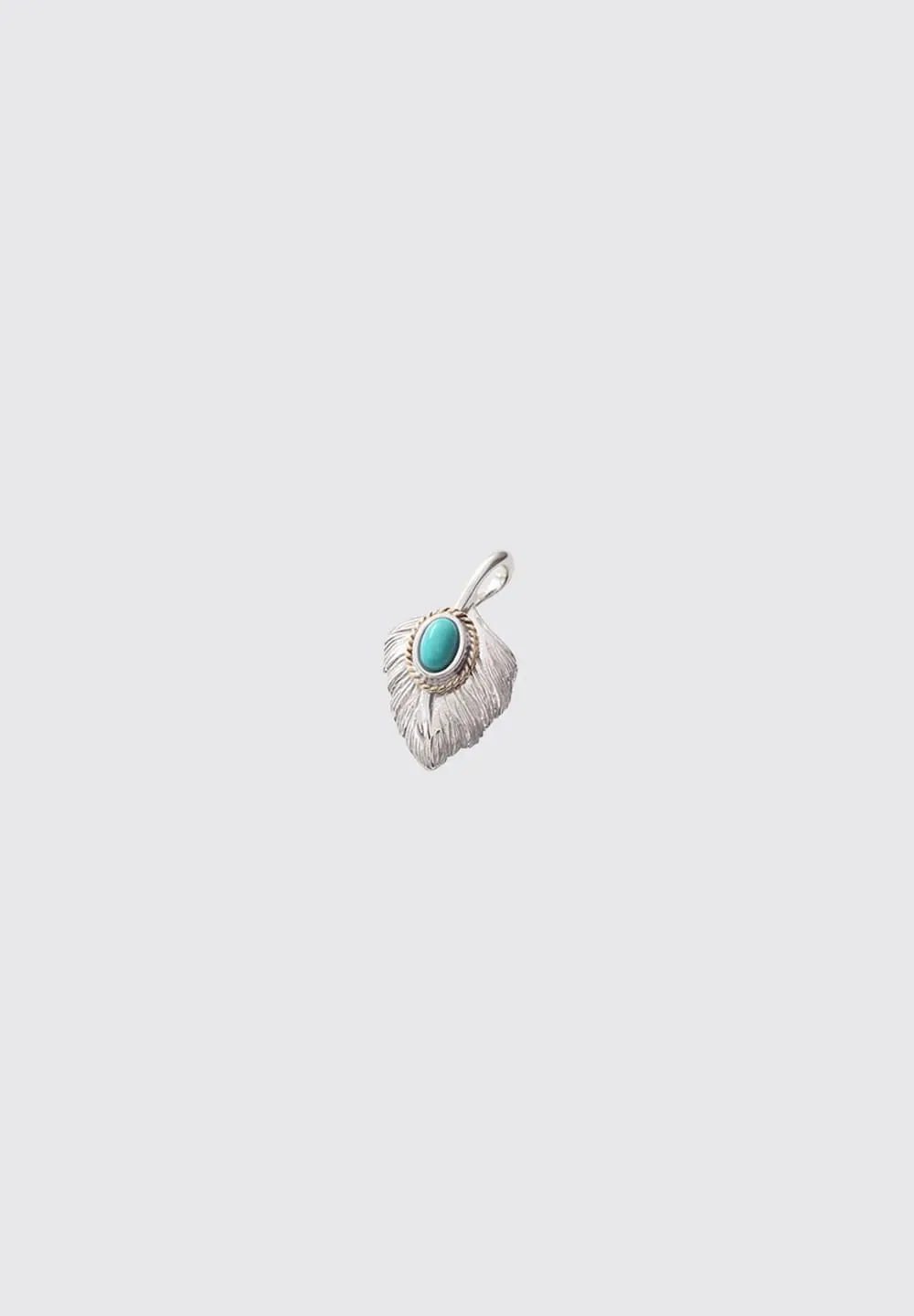 SAAD HEART FEATHER NATURAL TURQUOISE STONE PENDANT TOP ( L ) - No Color