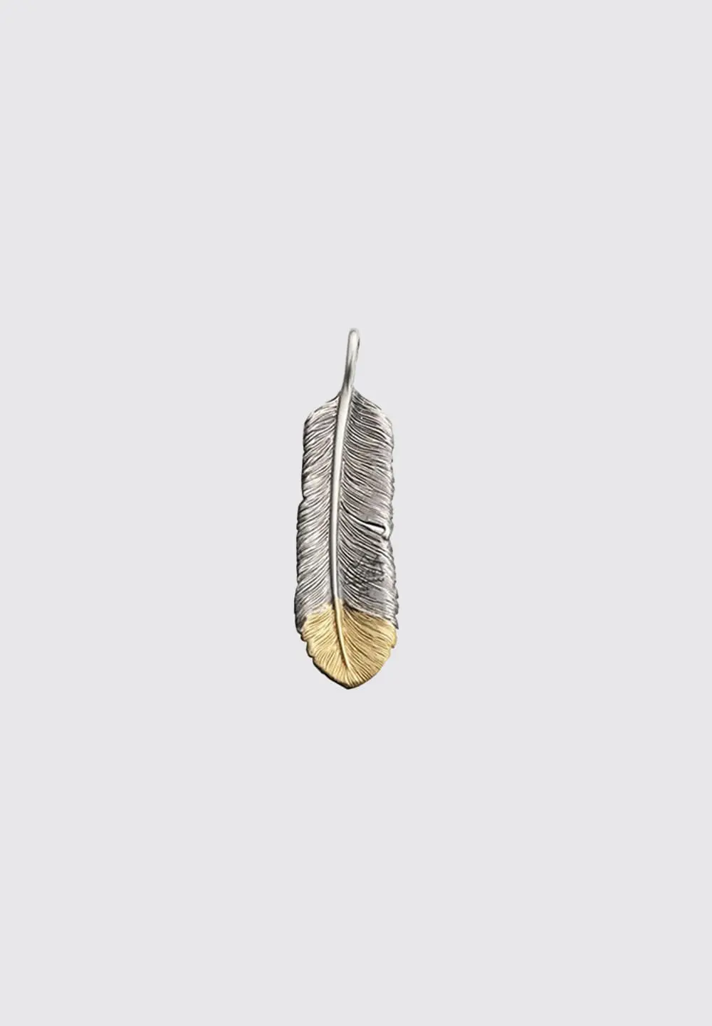 SAAD FEATHER (FACING RIGHT) SILVER 925 PENDANT TOP - No Color