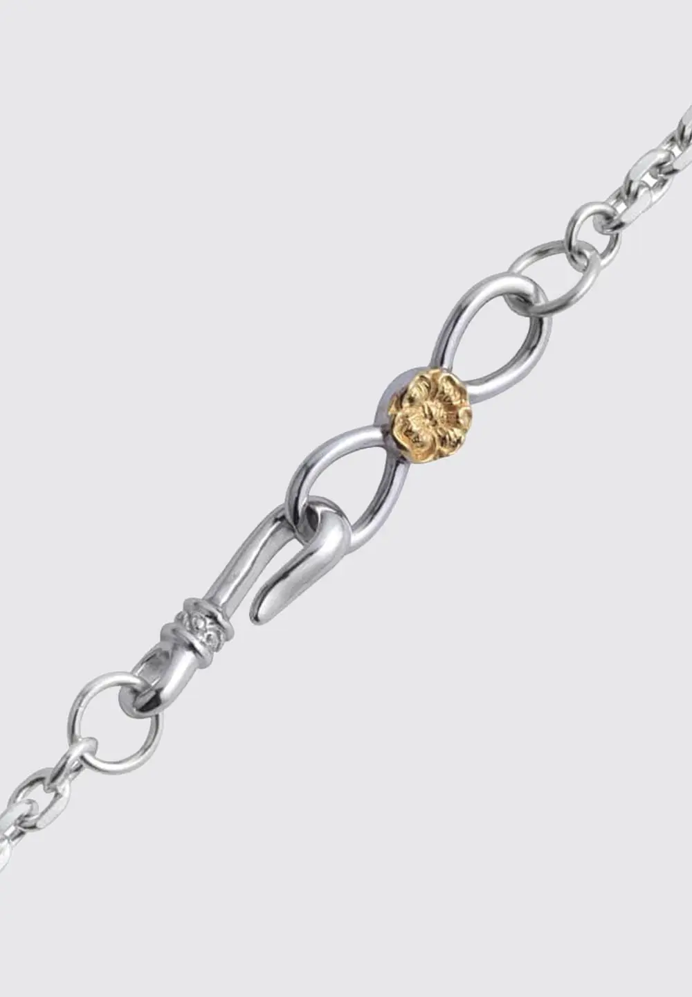 SAAD POPPY END HOOK SILVER 925 K24 (24K) GOLD PLATED NECKLACE PARTS - No Color