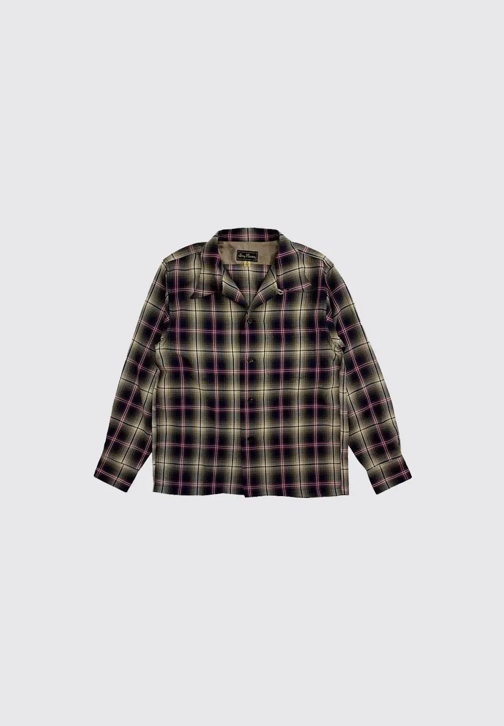 DRY BONES OMBRE CHECK OPEN SHIRT - NAVY