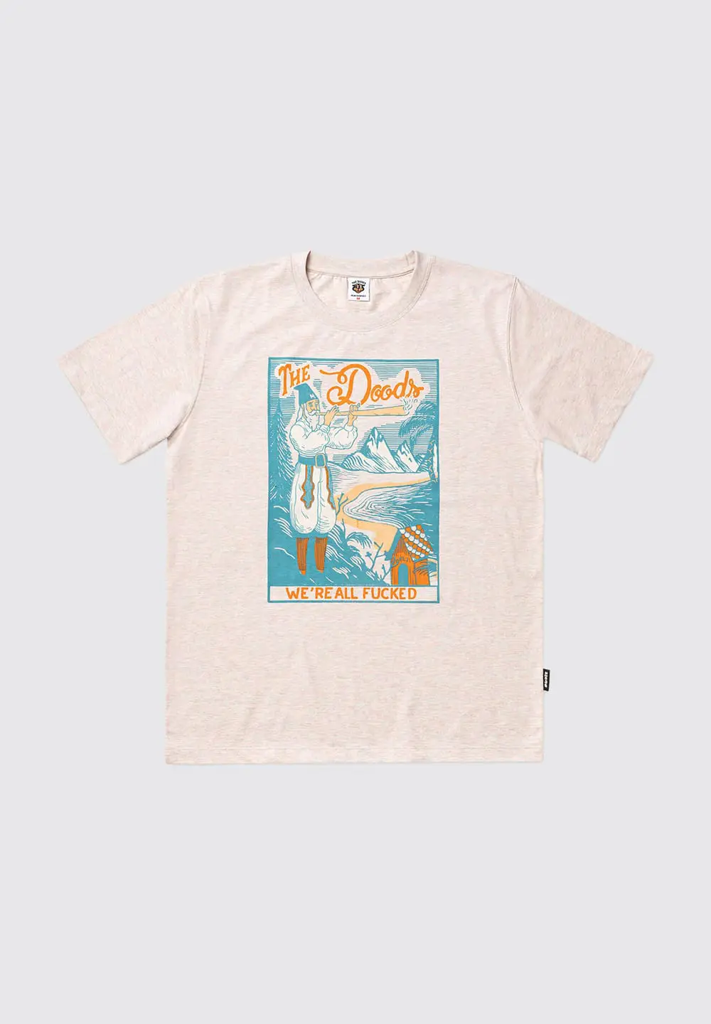 THE DUDES ALL FUCKED T-SHIRT - HEATHER RAINBOW