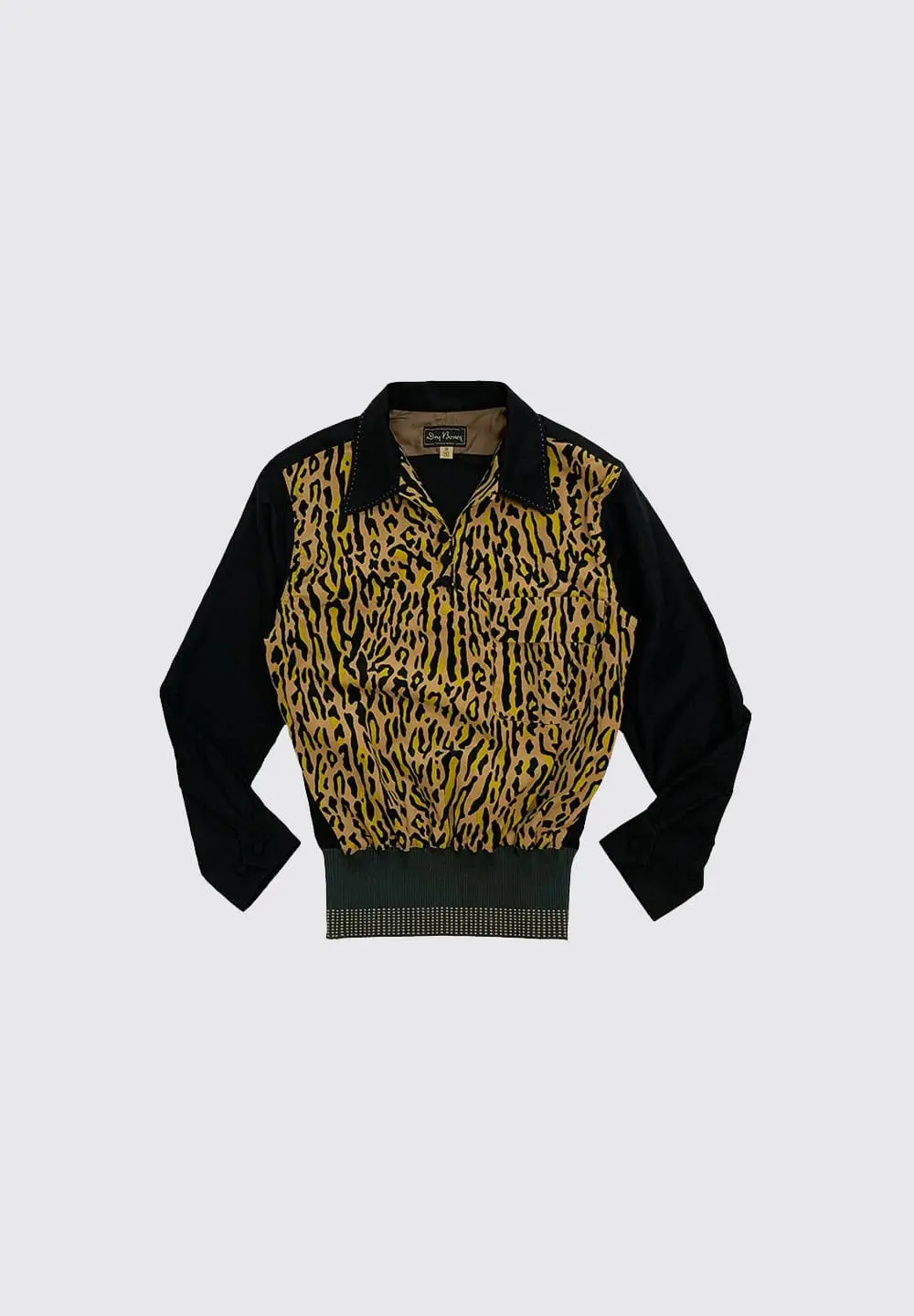 DRY BONES 2TONE PRINT GAUCHO SHIRT VINCENT'S LEO - BEIGE/BLACK