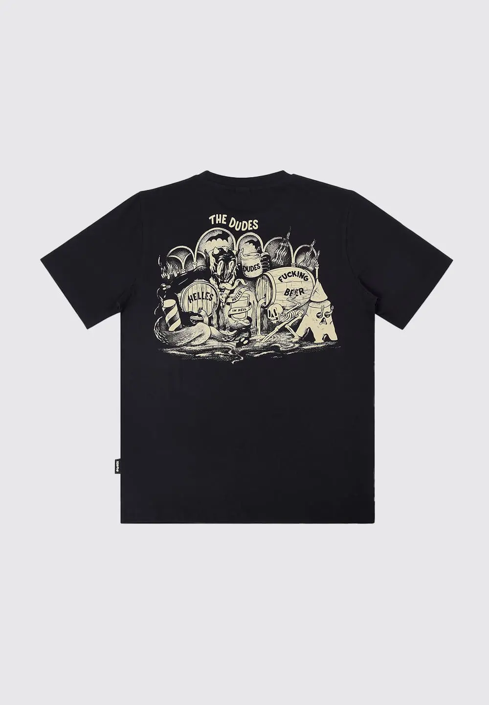 THE DUDES HELLES IN HELL T-SHIRT - BLACK