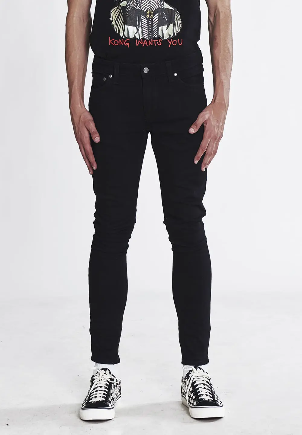NUDIE JEANS SKINNY LIN - BLACK/BLACK