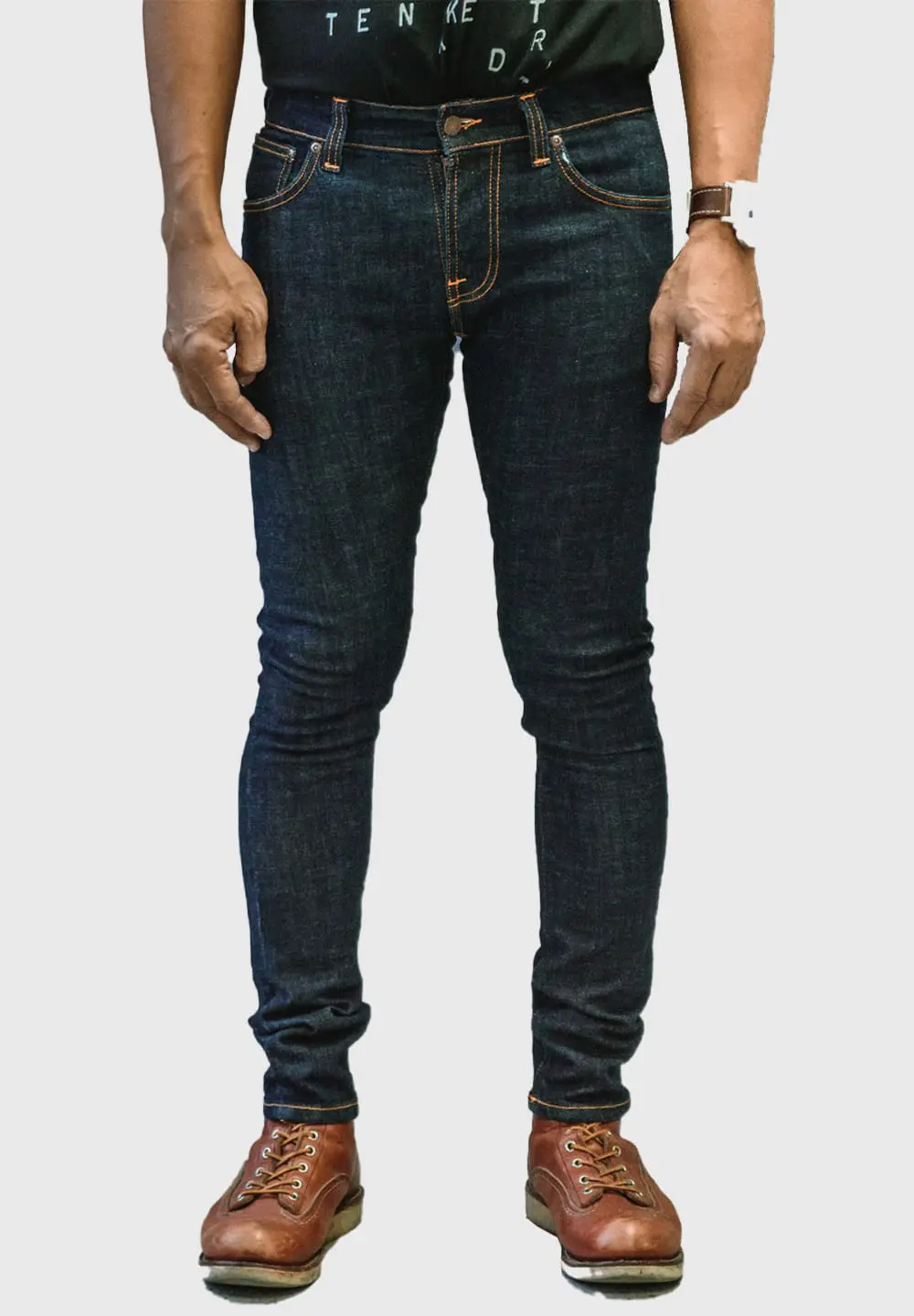 NUDIE JEANS TIGHT TERRY - RINSE TWILL GREY