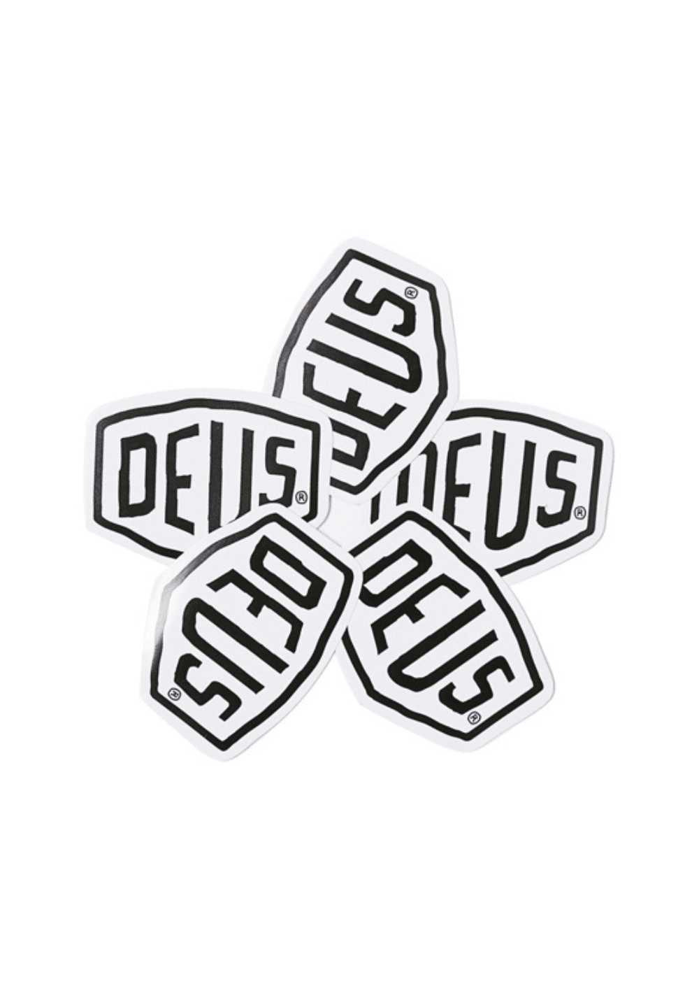 DEUS EX MACHINA VINYL STICKER - SHIELD - WHITE
