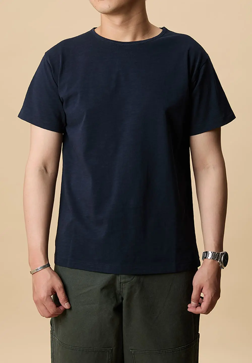 TELLURIDE SLUB COTTON TEE - NAVY