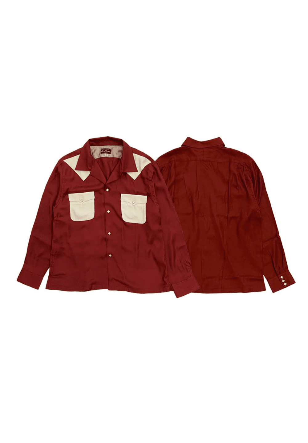 DRY BONES WESTERN YOKE 2 FLAP OPEN SHIRT - WINE
