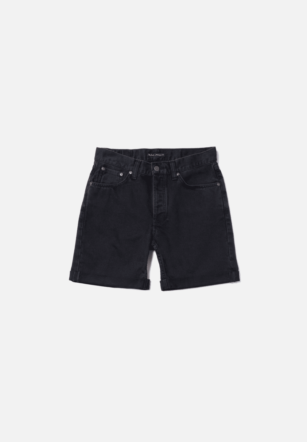 NUDIE Josh Denim Shorts - Aged Black