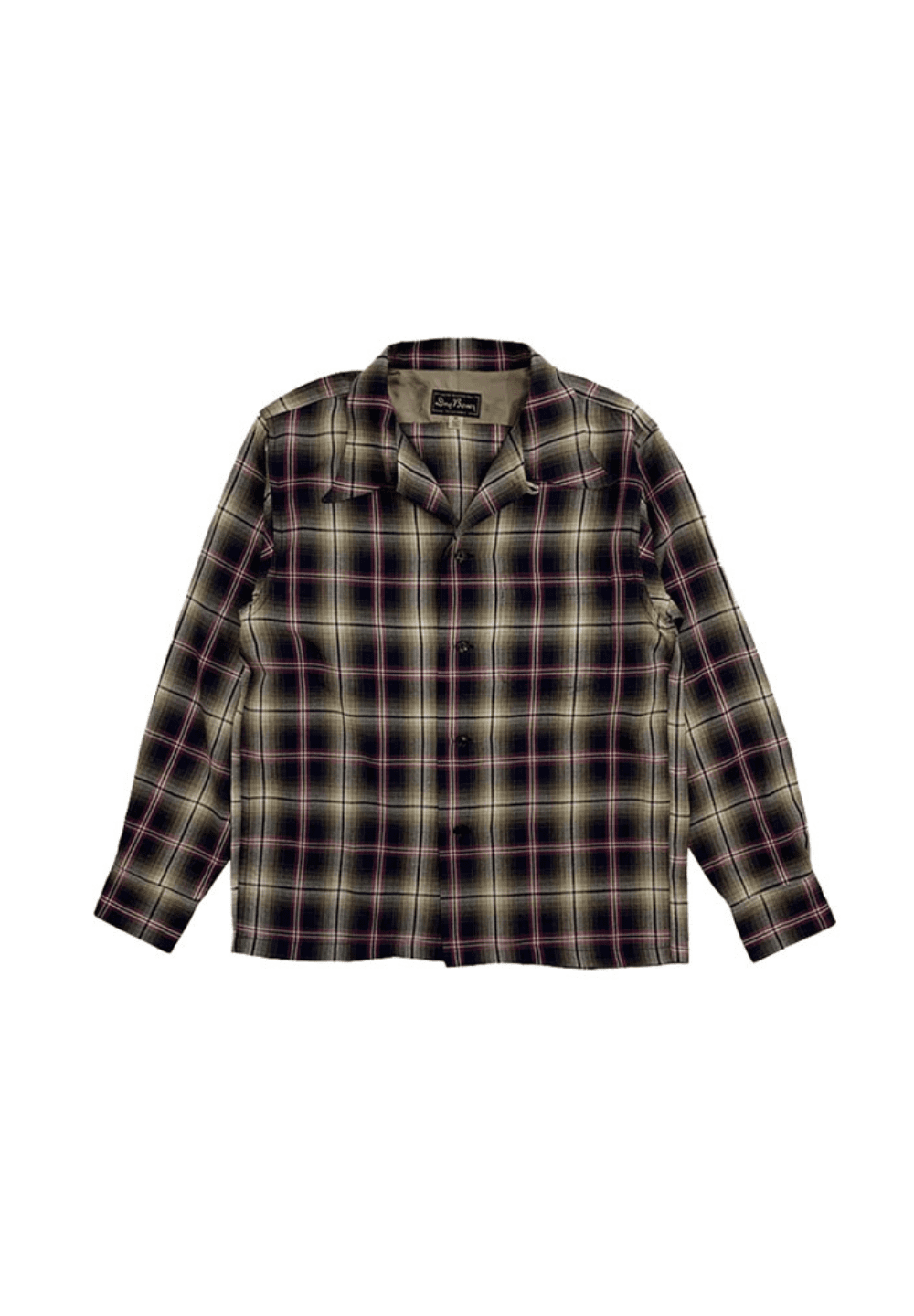 DRY BONES OMBRE CHECK OPEN SHIRT - NAVY